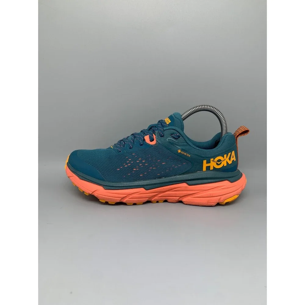 Hoka‎ One Challenger ATR 6 GTX Blue Orange Trail Running Shoes Womens 7.5